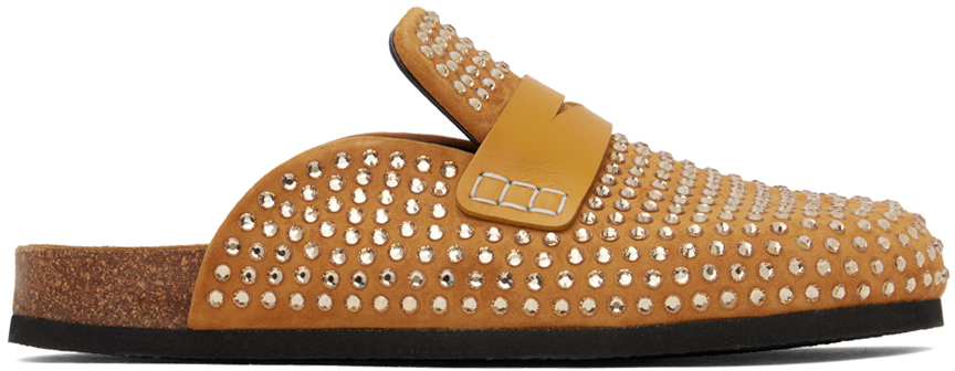 JW Anderson Tan Crystal Loafers