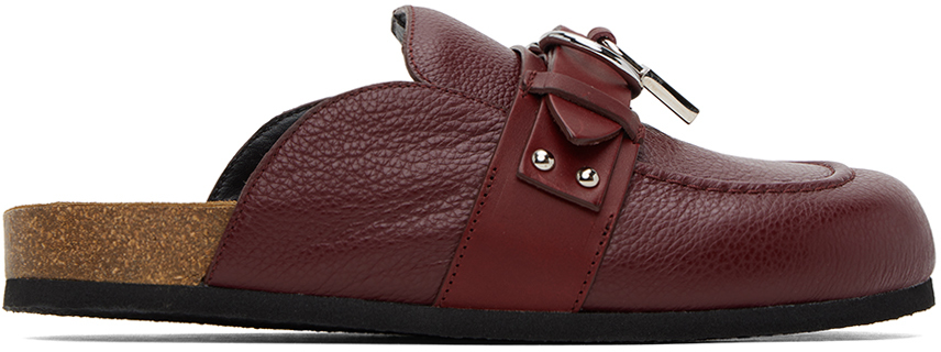 Shop Jw Anderson Red Padlock Loafers In 18101
