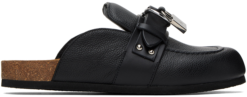 Jw Anderson Black Padlock Loafers In 18100-001-black