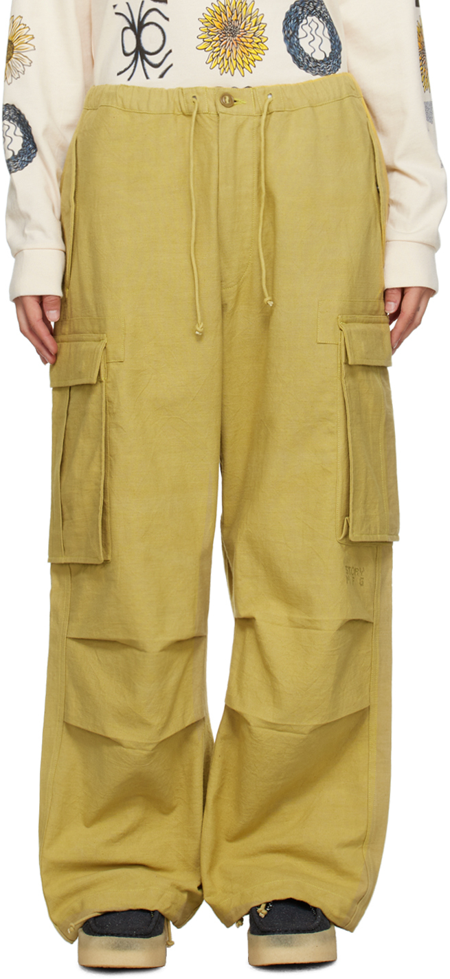 Story Mfg. Khaki Forager Trousers In Sage