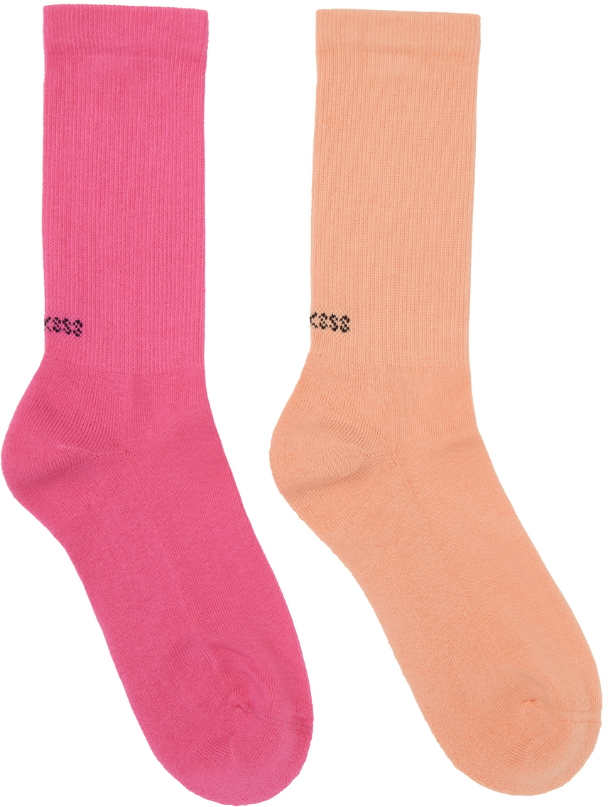 Two-Pack Orange & Pink Socks