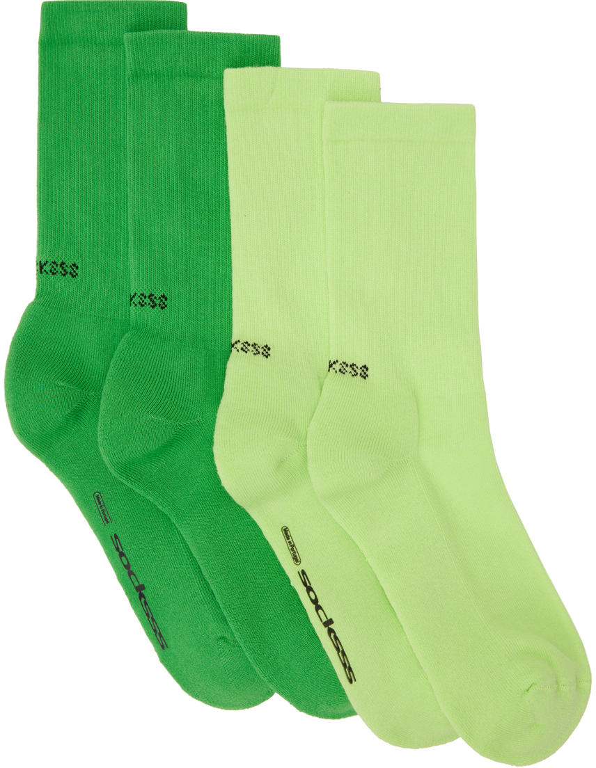 Two-Pack Green Socks