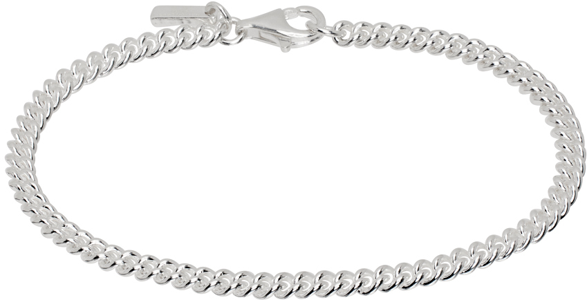 Silver Mini Curb Chain Bracelet