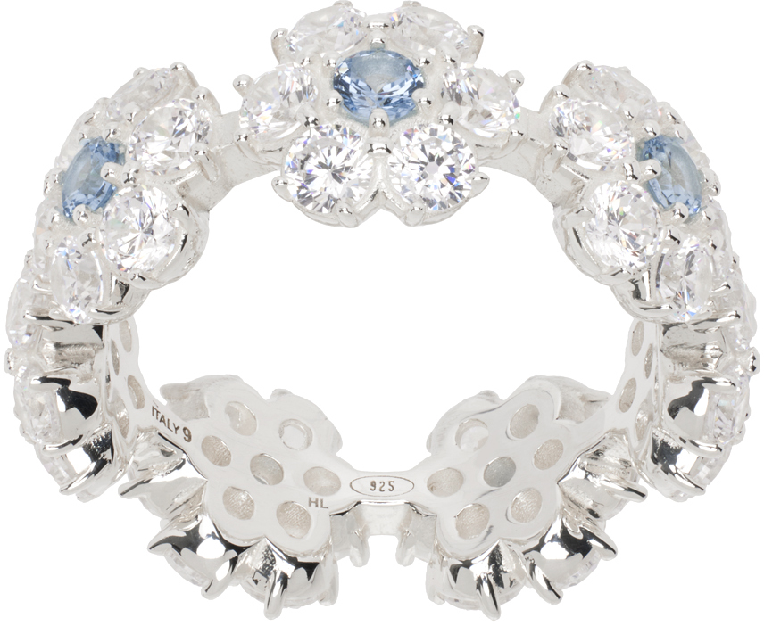Silver & Blue Daisy Eternity Ring