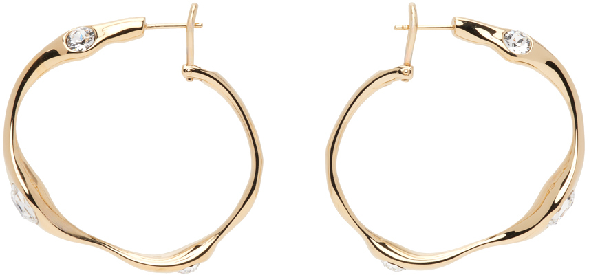 Shop Ami Alexandre Mattiussi Gold Crash Earrings In Gold/902