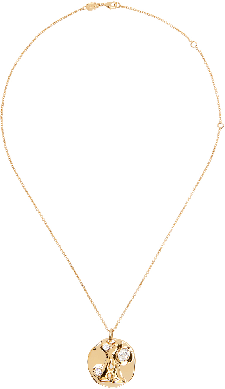 Shop Ami Alexandre Mattiussi Gold Medal Necklace In Gold/902