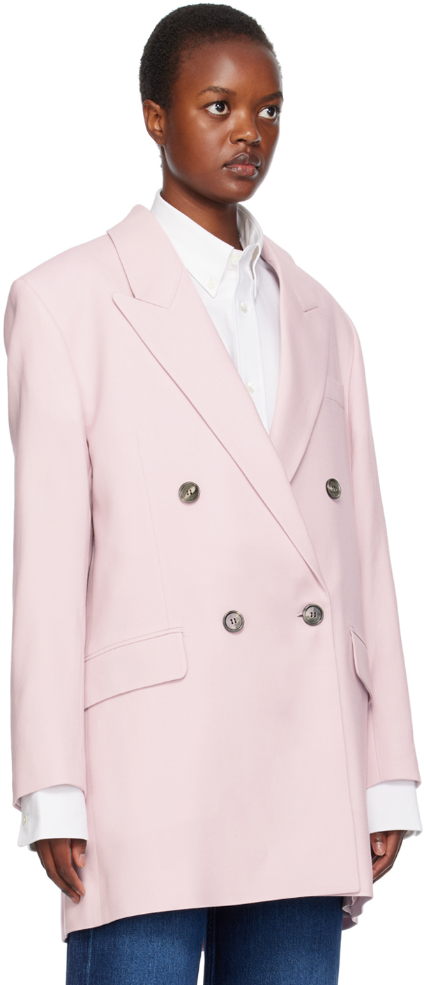 Shop Ami Alexandre Mattiussi Pink Oversized Blazer In Powder Pink/679