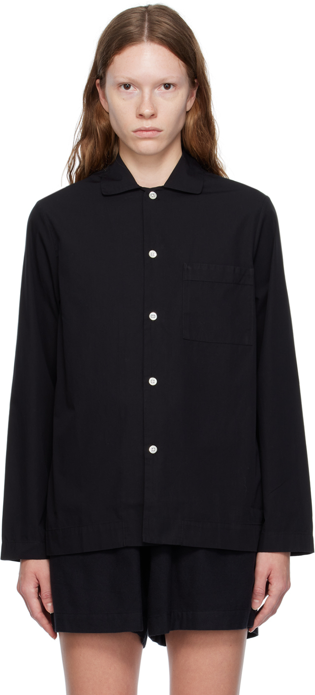 Black Button Pyjama Shirt