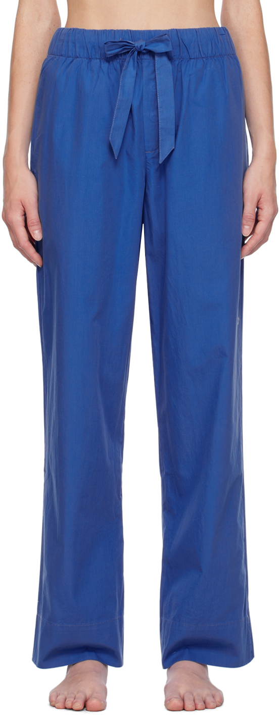 Tekla Blue Drawstring Pyjama Pants In Royal Blue