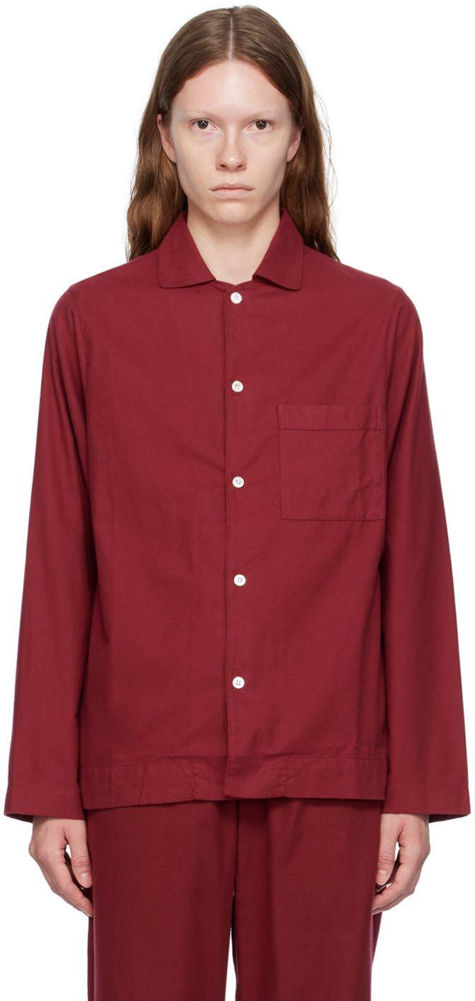 Burgundy Button Pyjama Shirt