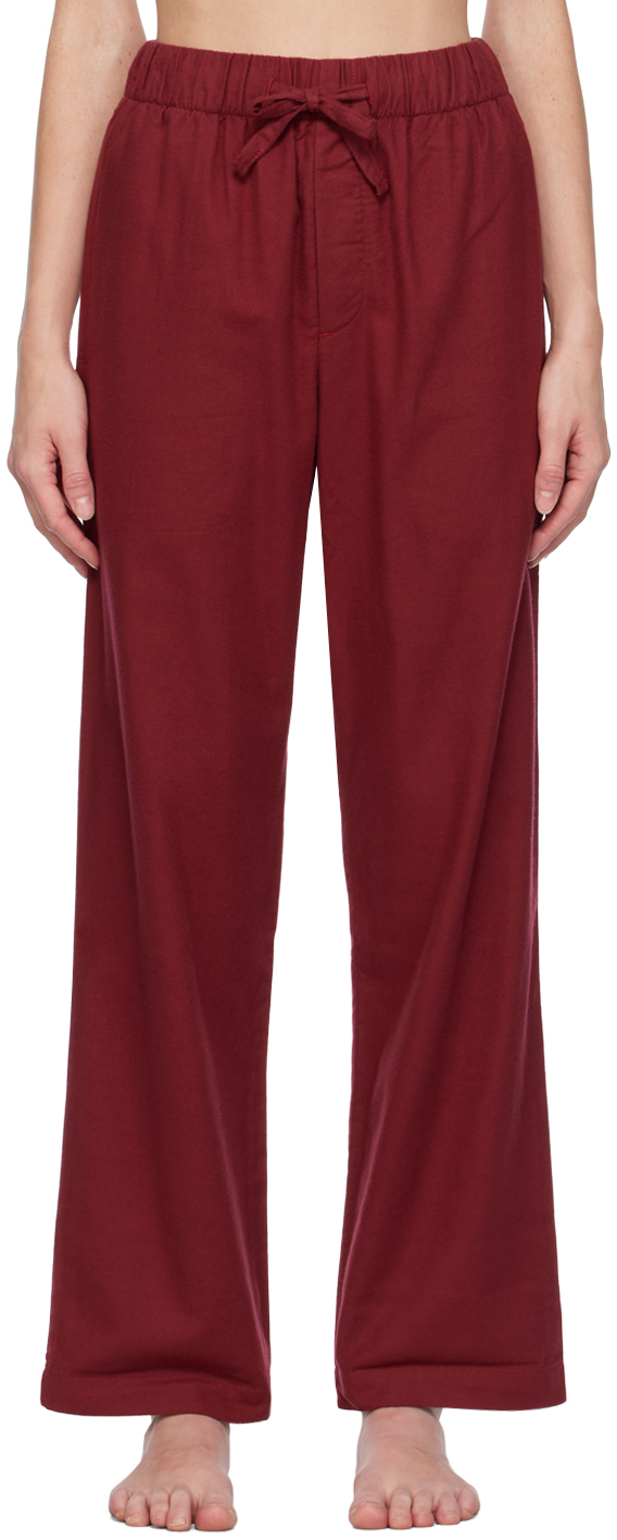 Tekla: Burgundy Drawstring Pyjama Pants | SSENSE
