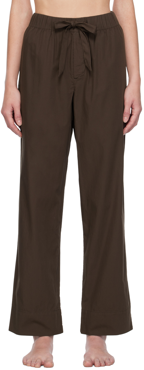 Tekla: Brown Drawstring Pyjama Pants | SSENSE