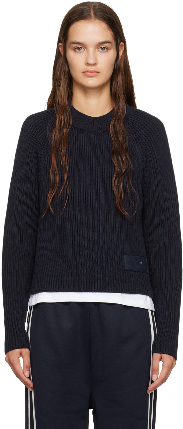 Navy Patch Sweater