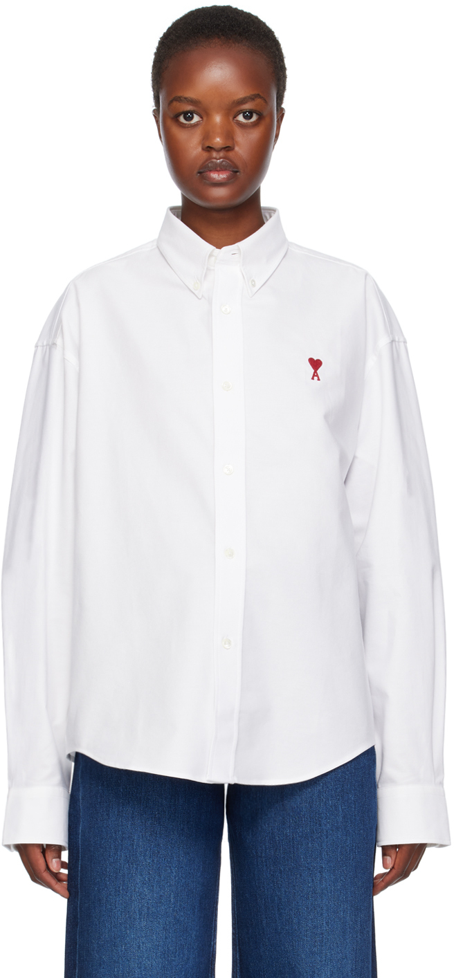 White Ami De Cœur Shirt by AMI Paris on Sale