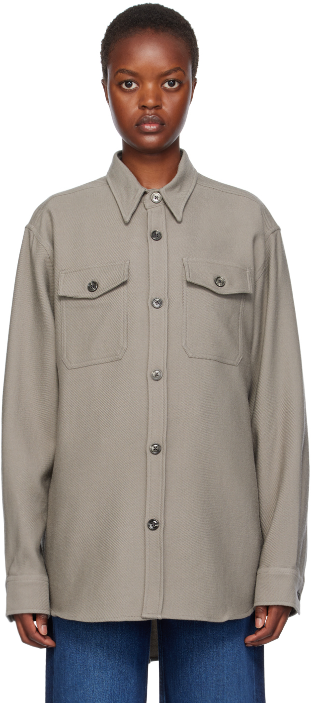 Taupe Chest Pocket Shirt