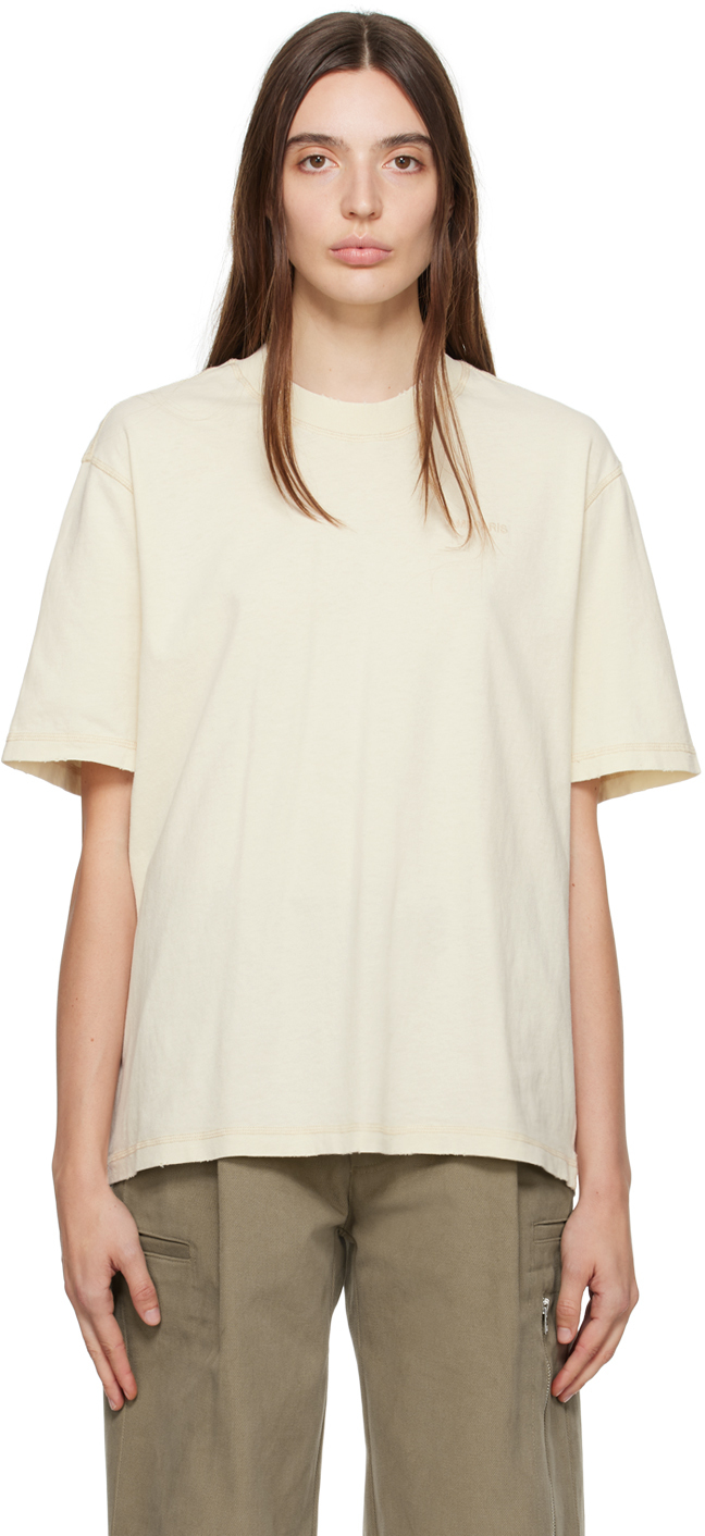 Beige Fade Out T-Shirt by AMI Paris on Sale