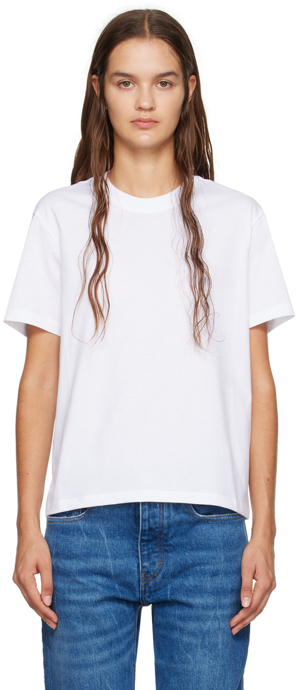 AMI Paris: White Ami de Cœur T-Shirt | SSENSE