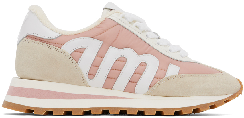 Ami Alexandre Mattiussi Pink & White Ami Rush Trainers In Old Pink/666