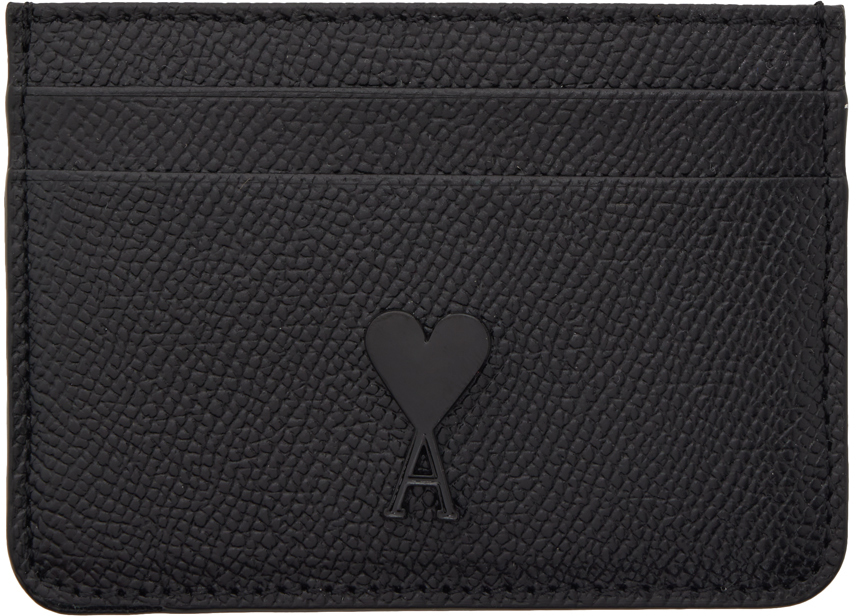 Black Ami De Cœur Card Holder by AMI Paris on Sale