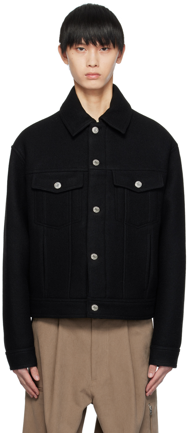 Shop Ami Alexandre Mattiussi Black Boxy Jacket In Black/001