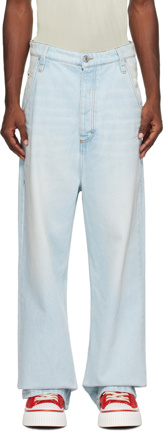 AMI Alexandre Mattiussi: Blue Baggy Fit Jeans | SSENSE