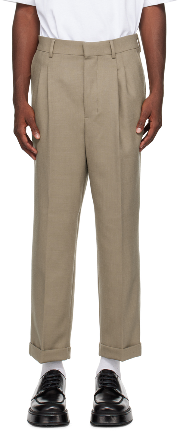 Taupe Carrot-Fit Trousers