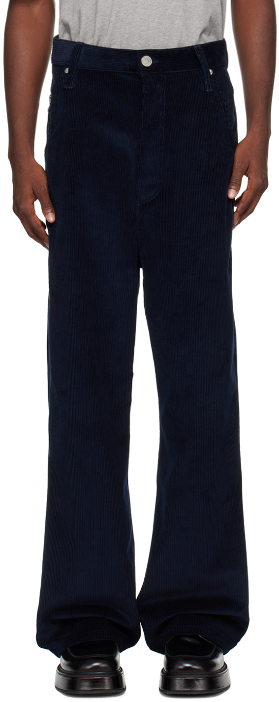 Navy Baggy-Fit Trousers