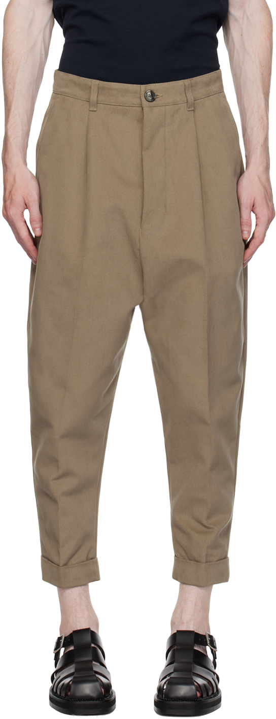 Taupe Carrot Oversized Trousers