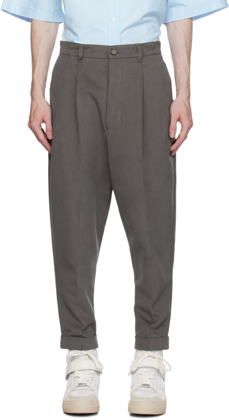 Gray Carrot Oversized Trousers