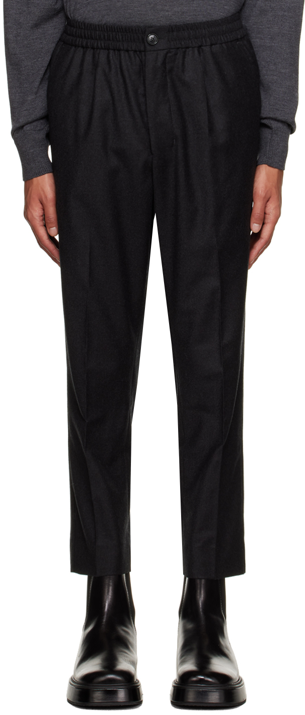 Gray Elasticized Trousers by AMI Paris on Sale