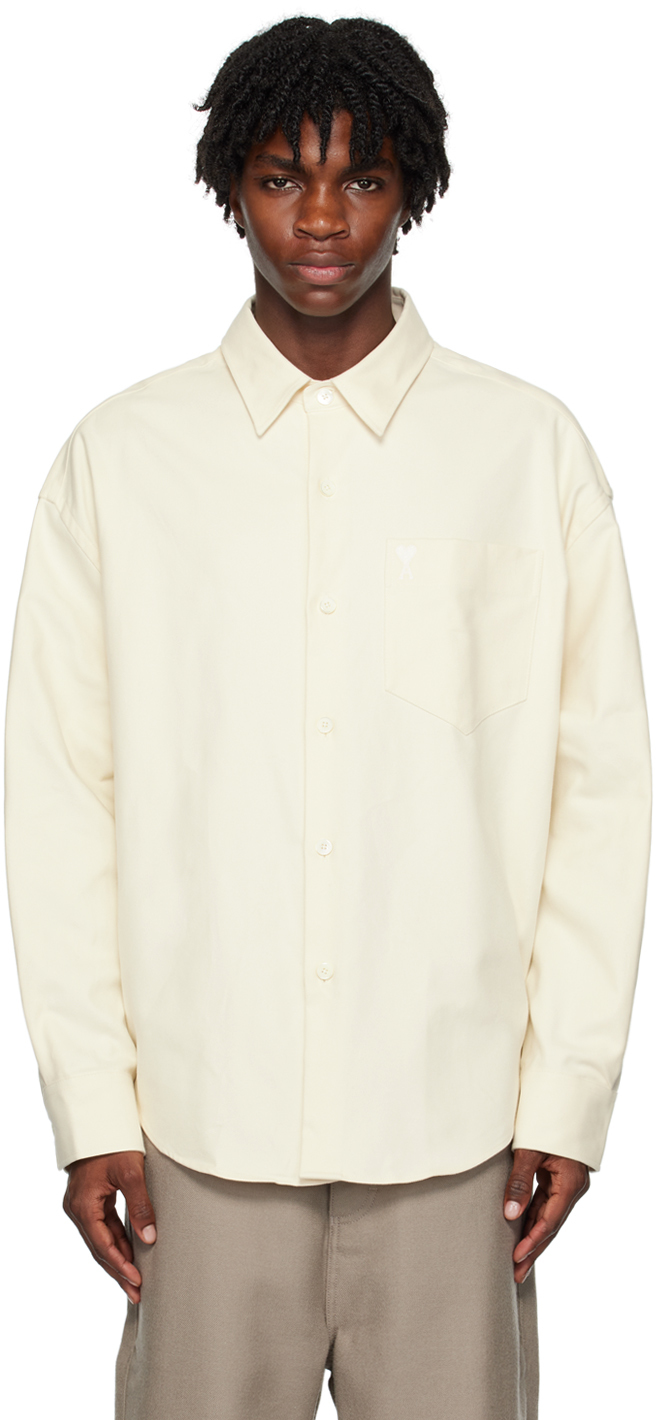 AMI Alexandre Mattiussi: Off-White Boxy Fit Shirt | SSENSE