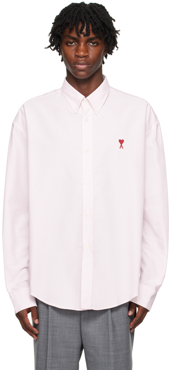White & Pink Ami De Cœur Shirt by AMI Paris on Sale
