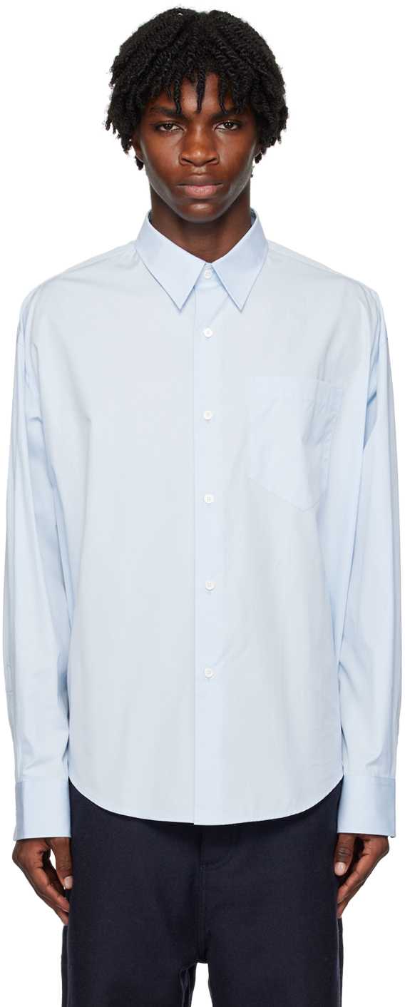 Blue Boxy Fit Shirt by AMI Paris on Sale