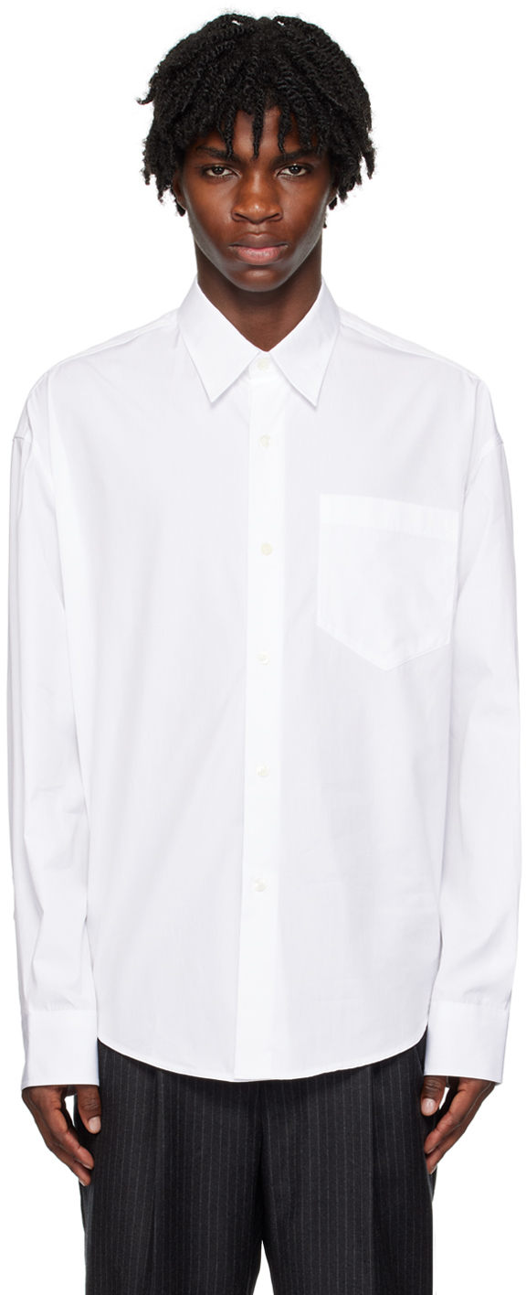 White Boxy Fit Shirt by AMI Paris on Sale