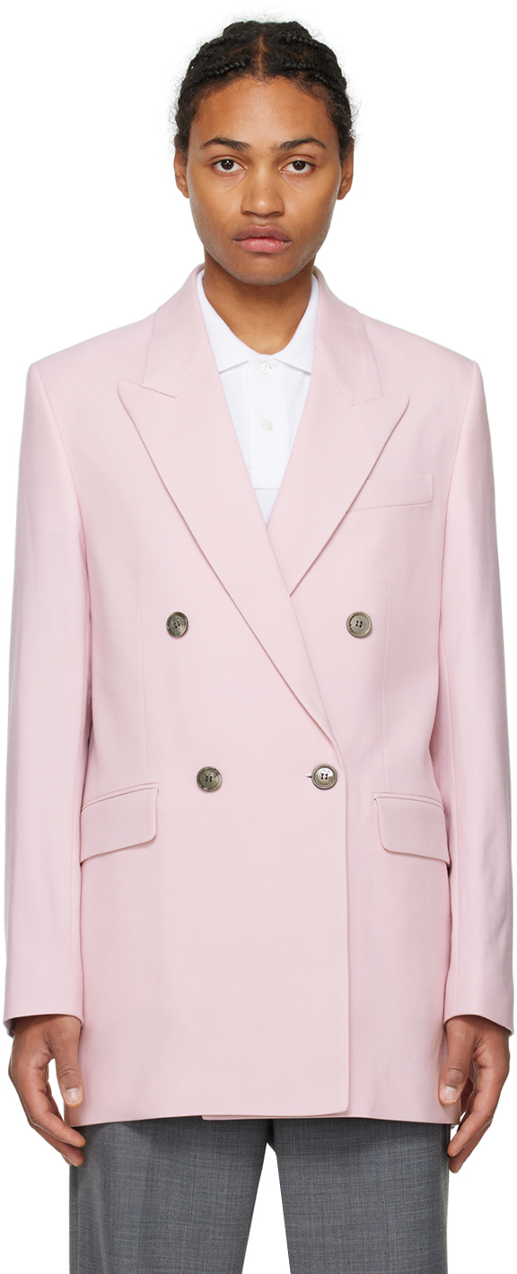 Ami Alexandre Mattiussi Pink Oversized Blazer In Powder Pink/679
