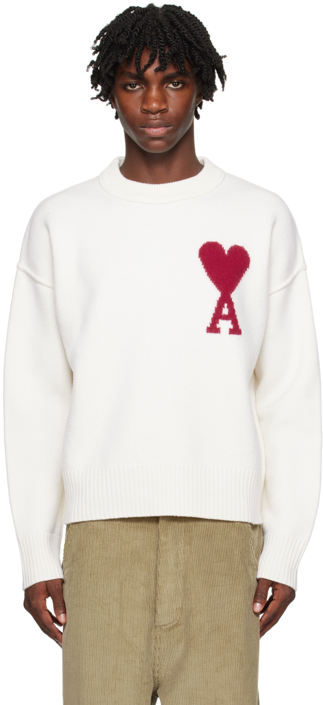 AMI Paris: Off-White Ami De Cœur Sweater | SSENSE Canada