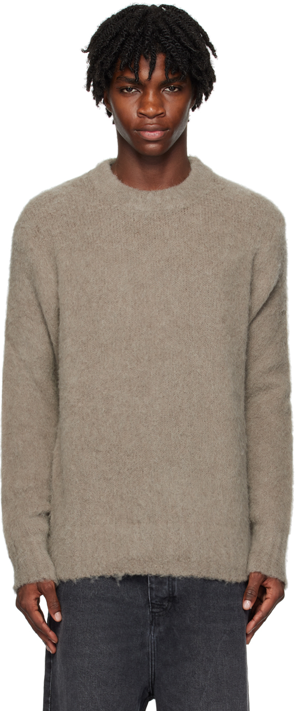 Taupe Hairy Sweater by AMI Paris on Sale