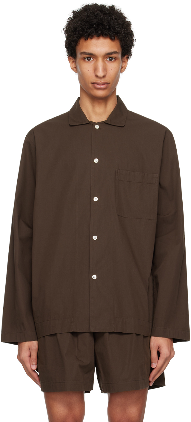 Brown Oversized Pyjama Shirt