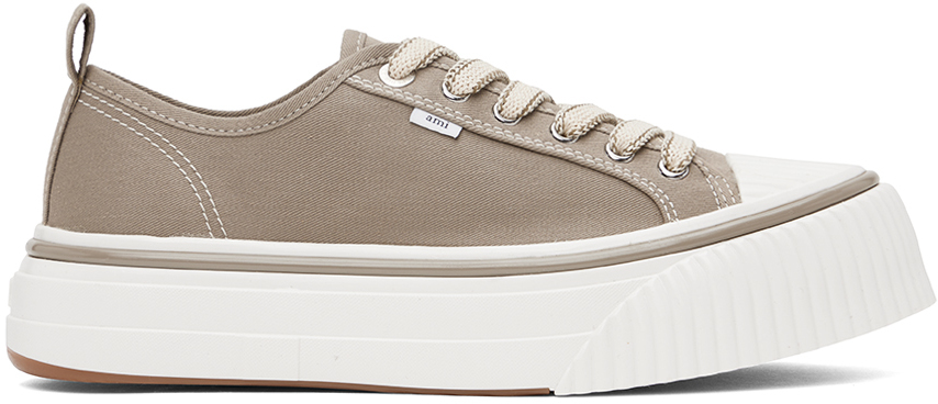 Shop Ami Alexandre Mattiussi Taupe Ami 1980 Sneakers In Taupe/281