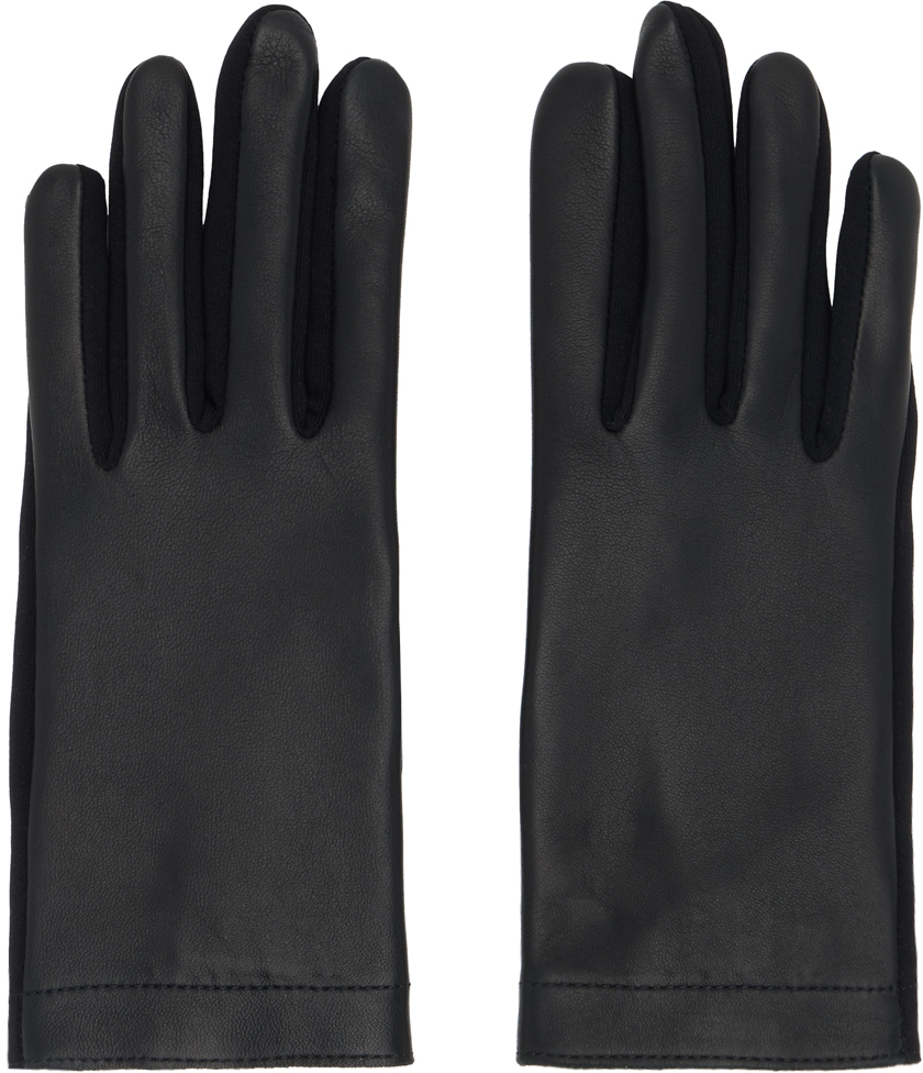 ALAÏA Black Paneled Gloves