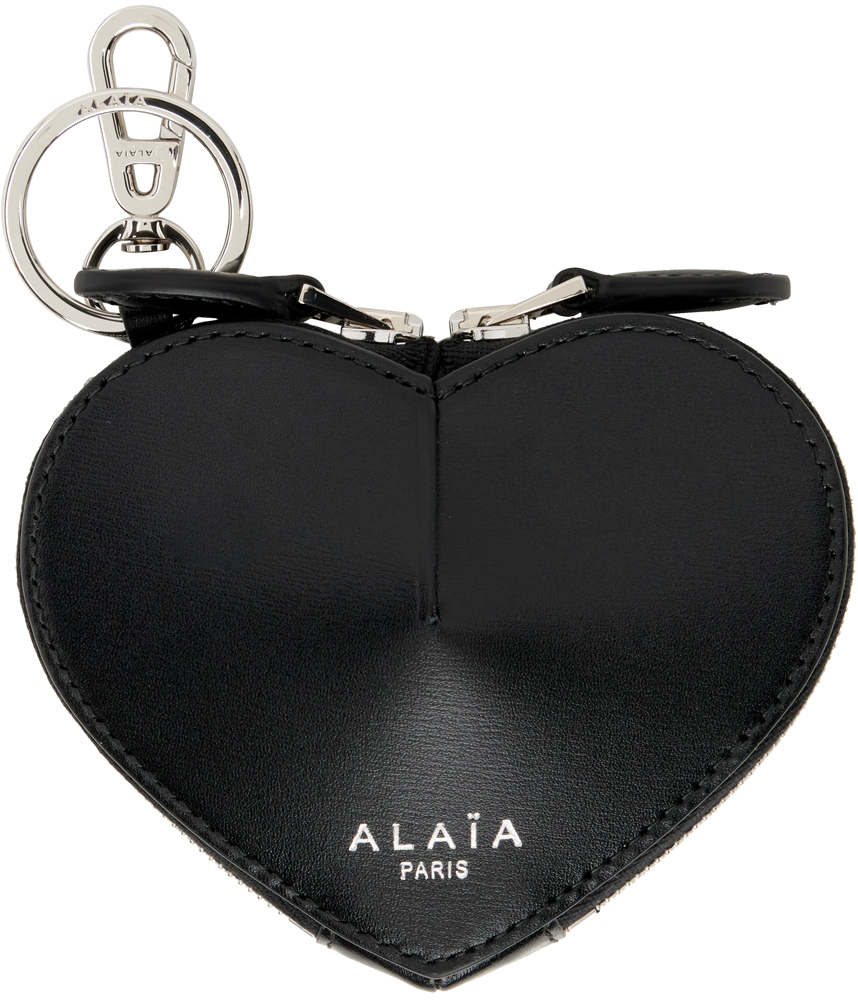 Alaïa Black Mini 'le Cœur' Coin Pouch In 999 Noir