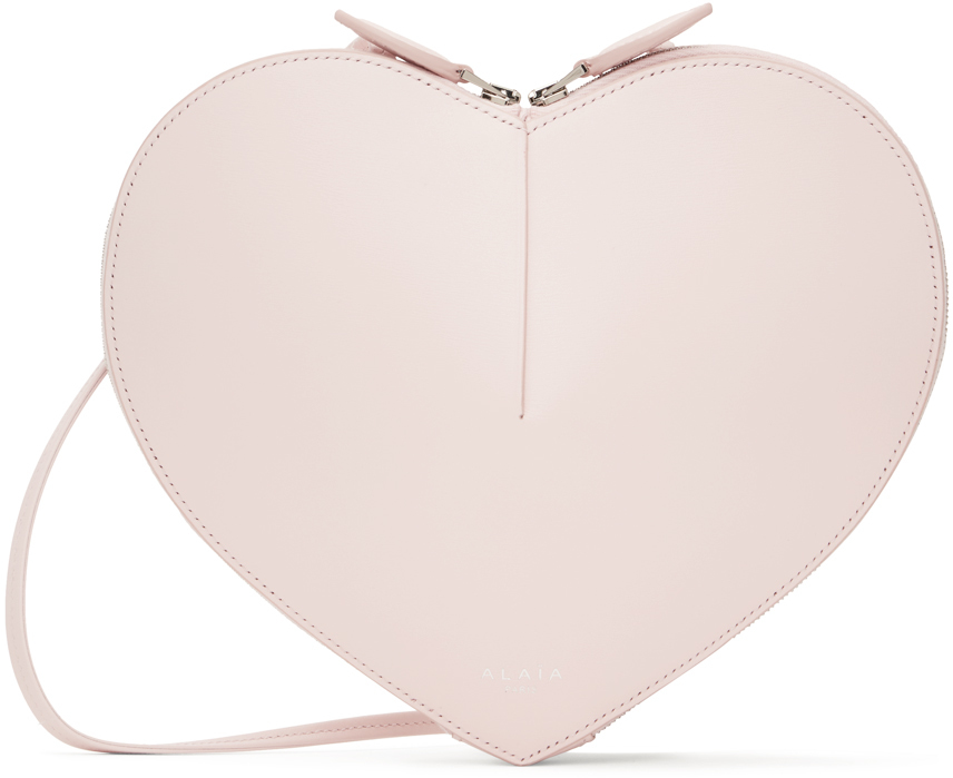 Shop Alaïa Pink 'le Cœur' Bag In 420 Rose Dragee