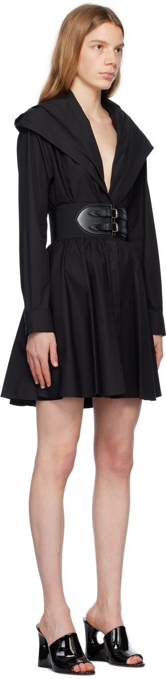 Alaïa Black Belted Miniskirt In 999 - Noir