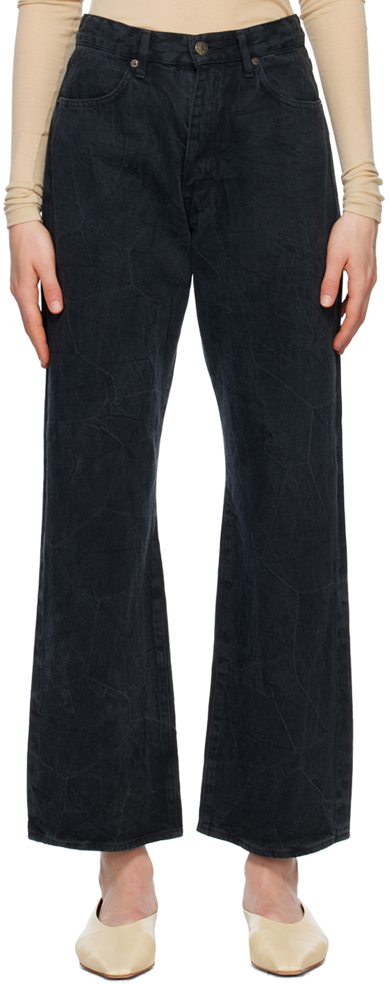 Black Faded Jeans by AURALEE on Sale