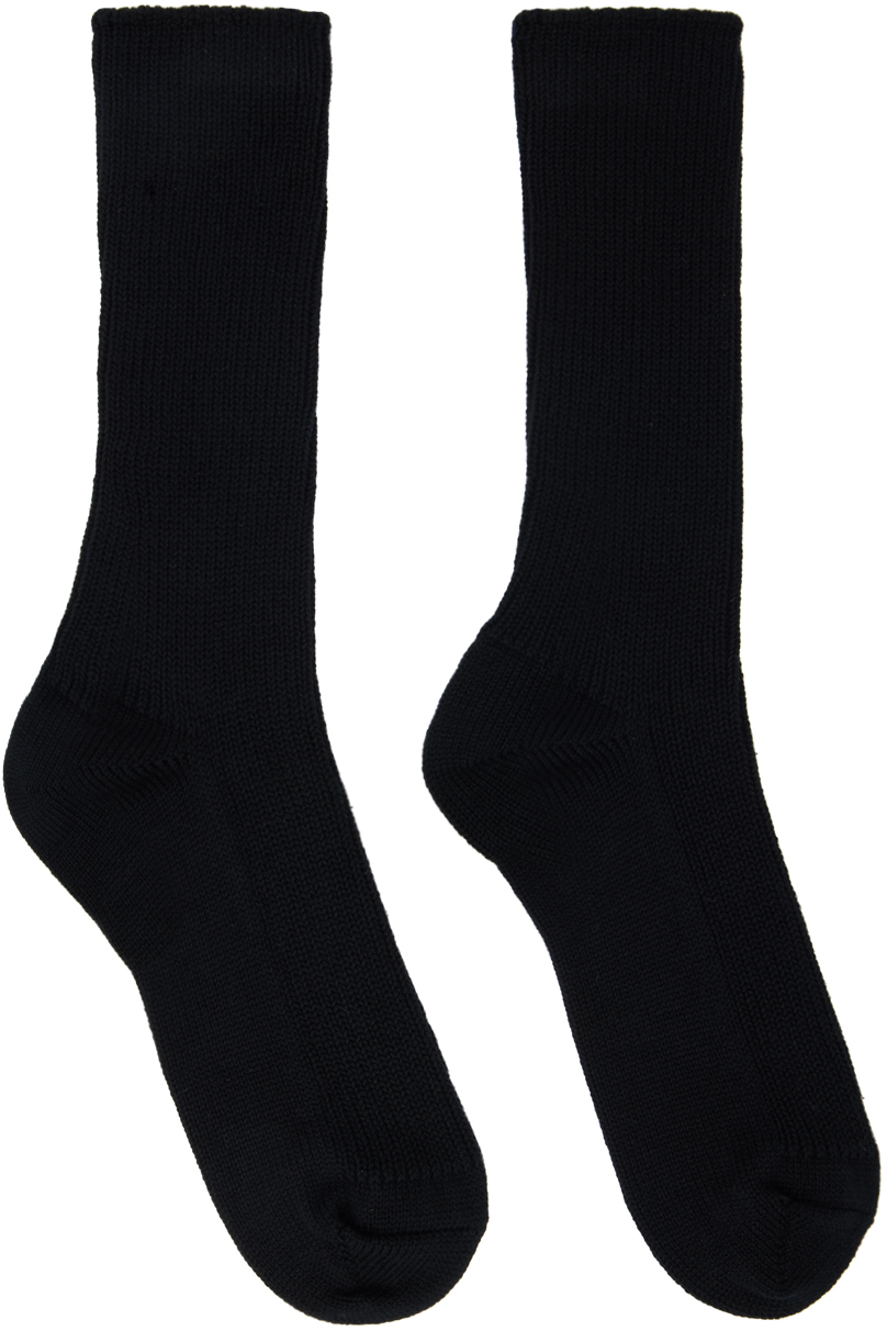 AURALEE: Black Low Gauge Socks | SSENSE Canada