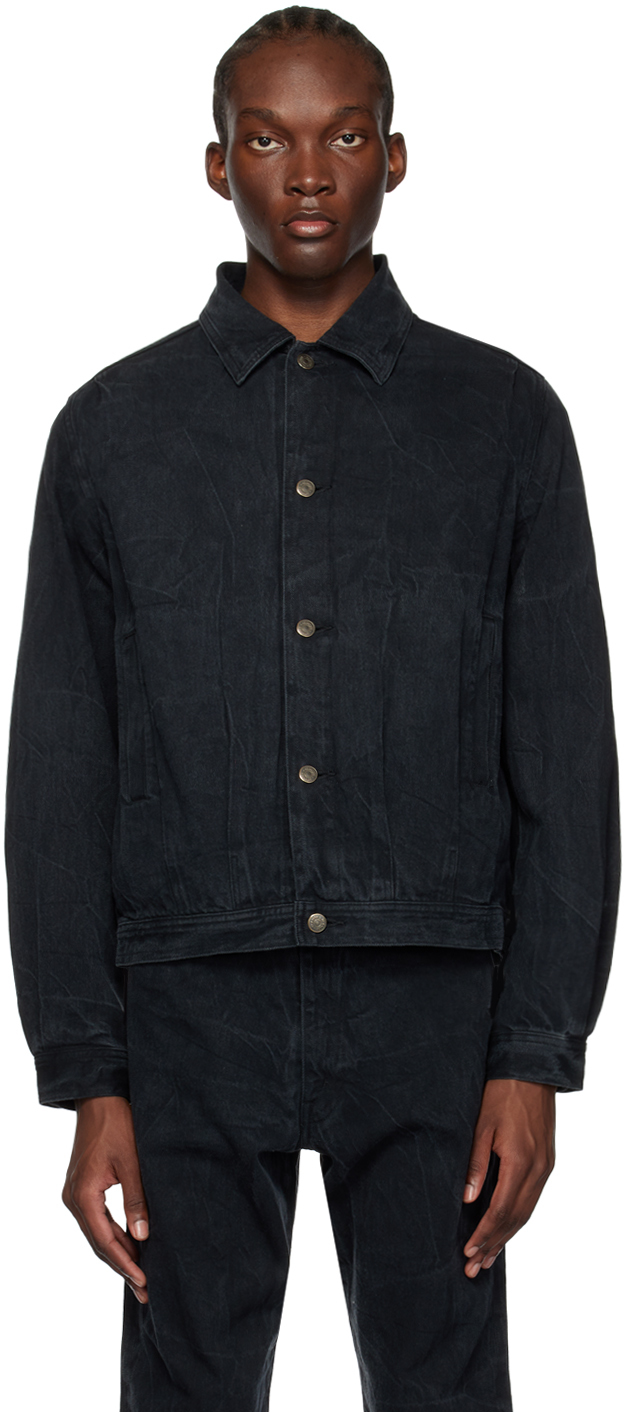 AURALEE Black Faded Denim Jacket