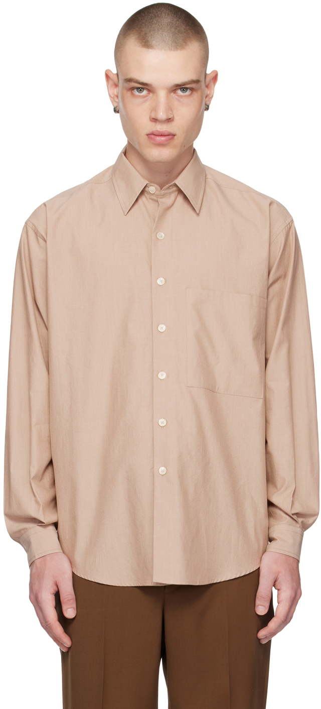 Beige Oversized Shirt In Top Beige