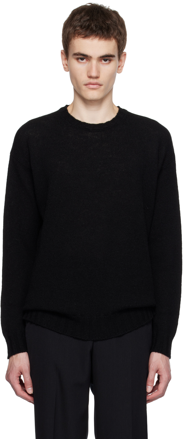 AURALEE: Black Crewneck Sweater