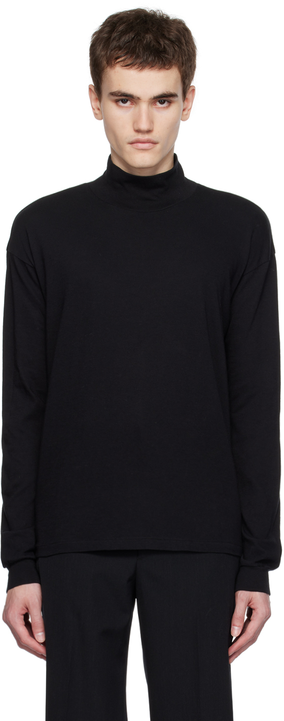 AURALEE: Black Seamless Turtleneck | SSENSE