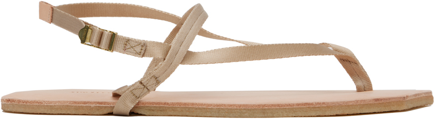 AURALEE: Beige Foot The Coacher Edition Belted Sandals | SSENSE Canada